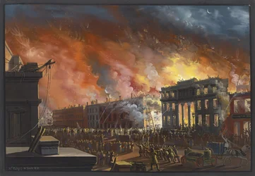 Ansicht des großen Feuers in New York, 1835